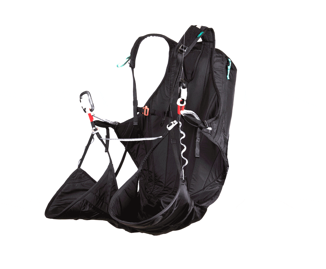 Black Harness made for speedride, speedfly or paragliding